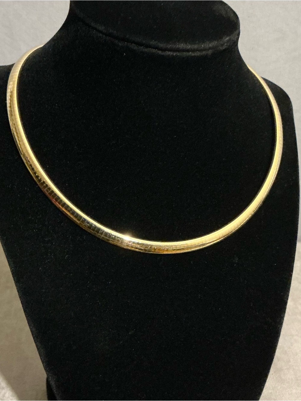 14k Solid Gold Omega Collar Necklace